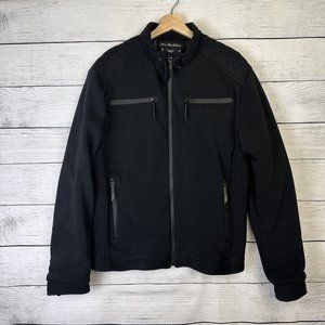 Fried Denim NYC Men’s Premium‎ Black Fleece Biker Style Bomber Jacket Size Large